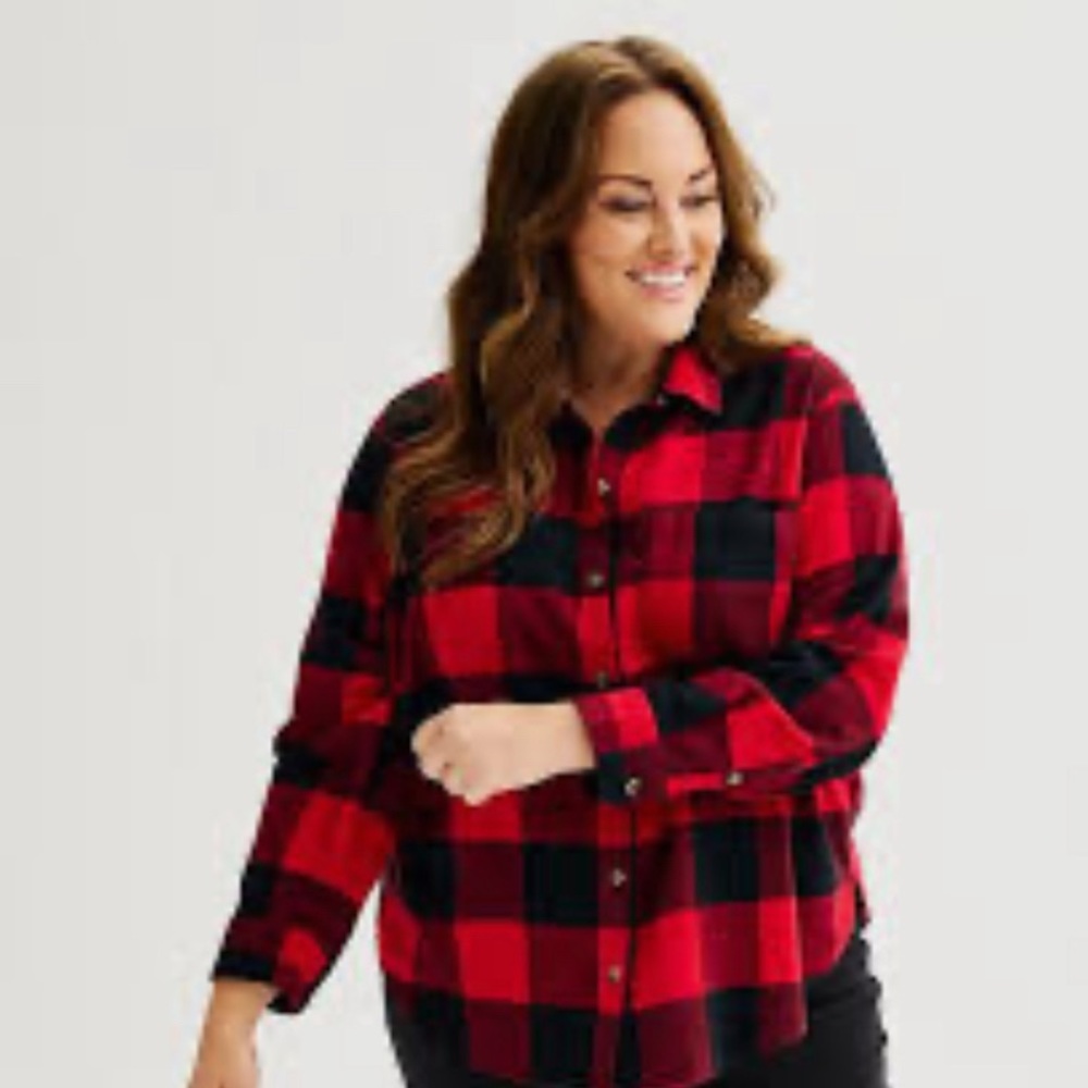 Plus Size Sonoma Goods For Life® Everyday Essential Flannel Shirt sz 4x